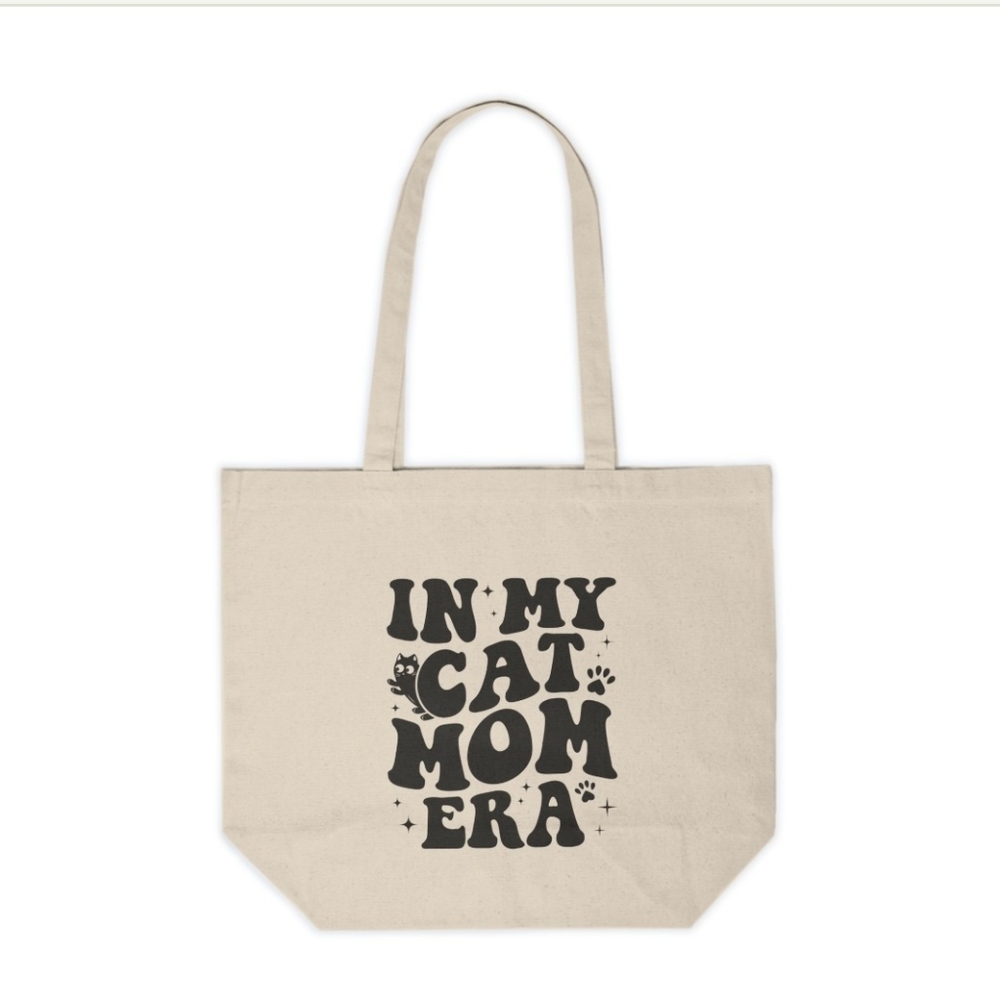In My Cat Mom Era Custom Canvas Tote Bag